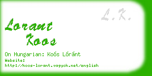 lorant koos business card