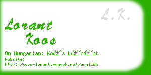 lorant koos business card